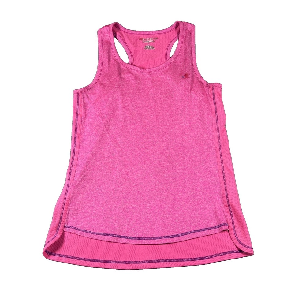 Champion Girls Pink Tank Top Size L Activewear Quick Dry Sleeveless Pullover